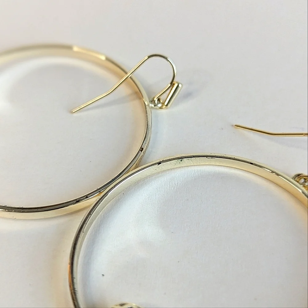 Kendra Scott Elora Open Circle Dangle Hoop Earrings Multi Colored Drusy